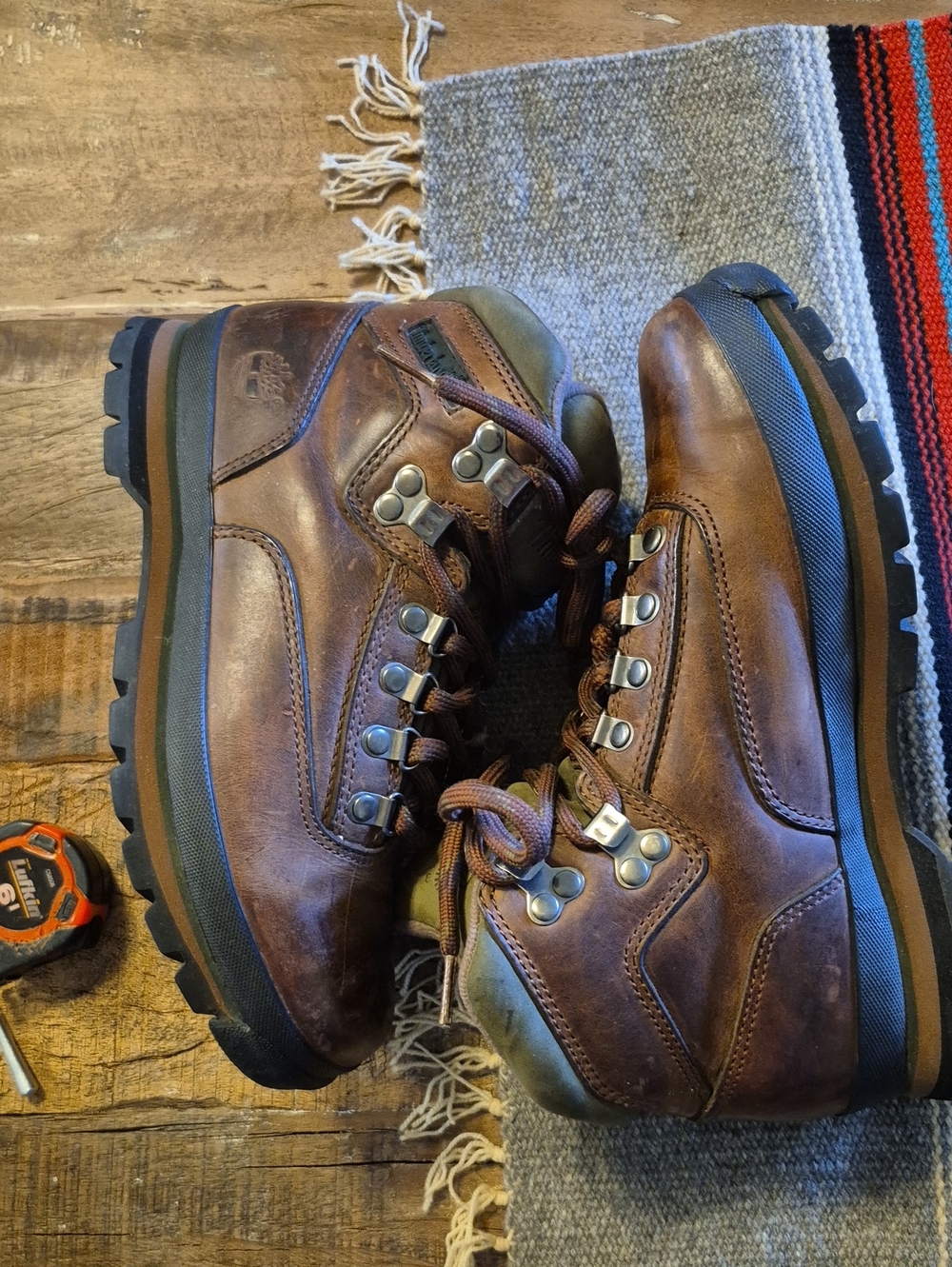 Timberland's Euro Hiker boots. Metal Hardware. Womens Sz.8M. brown Leather (#) - Picture 11 of 13
